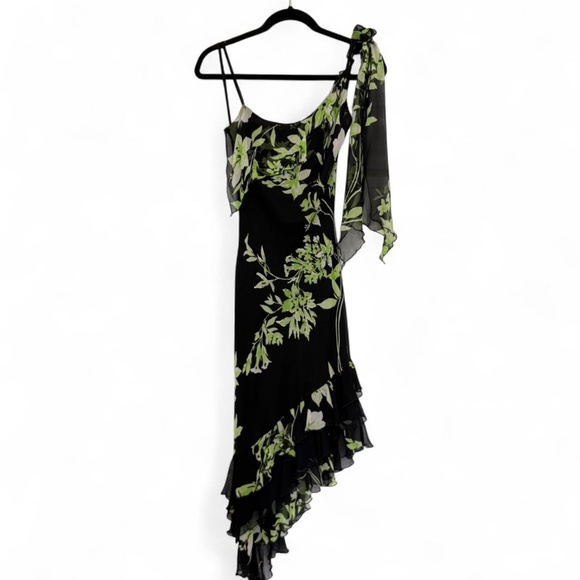 Vintage Caché Black and Green "JLo" floral dress - Picture 1 of 5